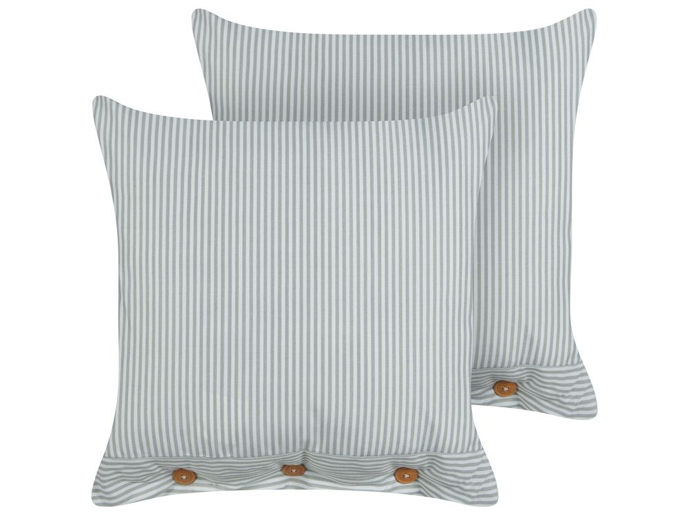Set van 2 sierkussens SEBRINE 45 x 45 cm Mintgroen gestreept