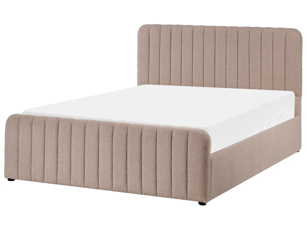 Ottoman Bed LUNAN Boucle Taupe 140 x 200 cm (EU Double)_1048561