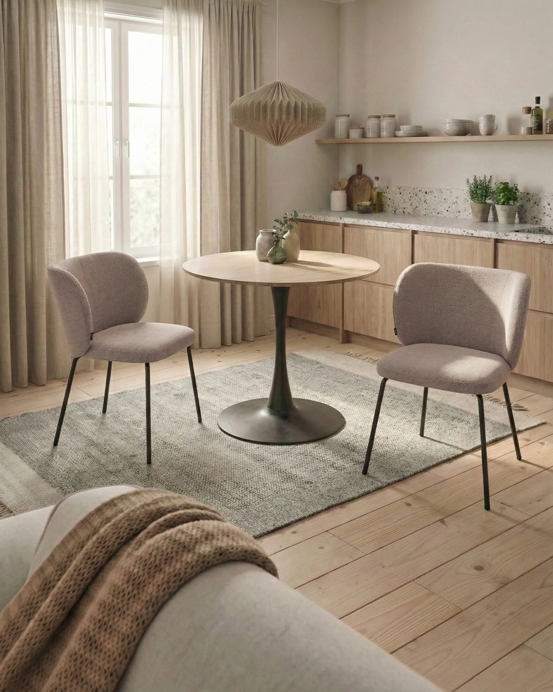 Set di 2 sedie da pranzo CALERA Tessuto Tortora_1055211