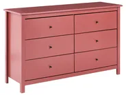 6 Drawer Chest BARCALDINE Pine Wood Burgundy_1062448