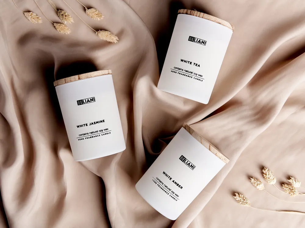 Set of 3 Scented Candles SIMPLICITY Soy Wax Fresh Notes Floral Notes_1080352