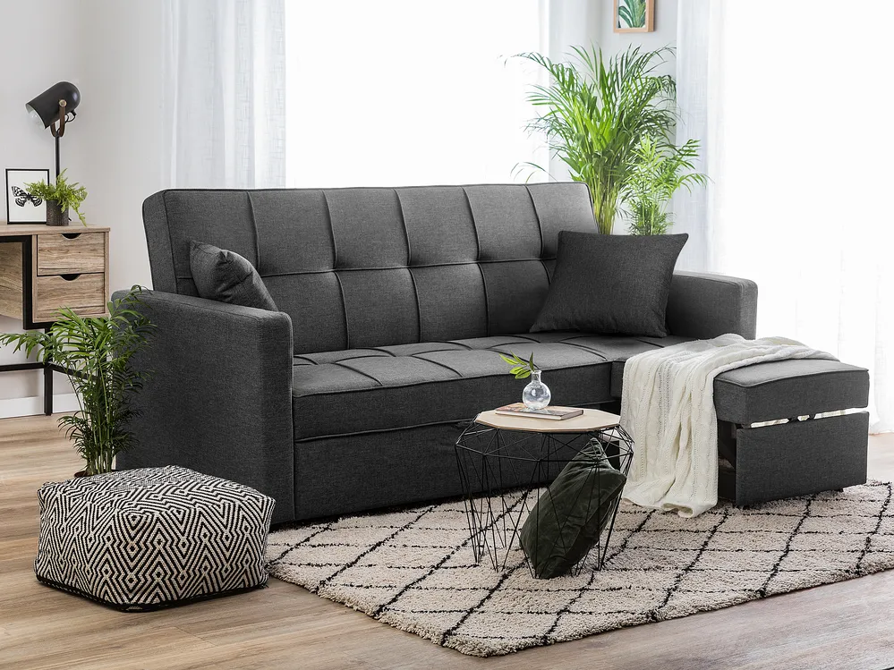 Divano letto posti GLOMMA Tessuto Grigio scuro