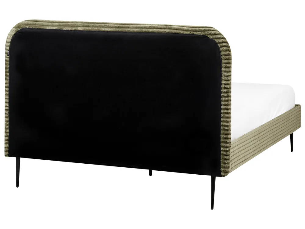 Bed Corduroy FLAYAT 140 x 200 cm (EU Double) Green_967913