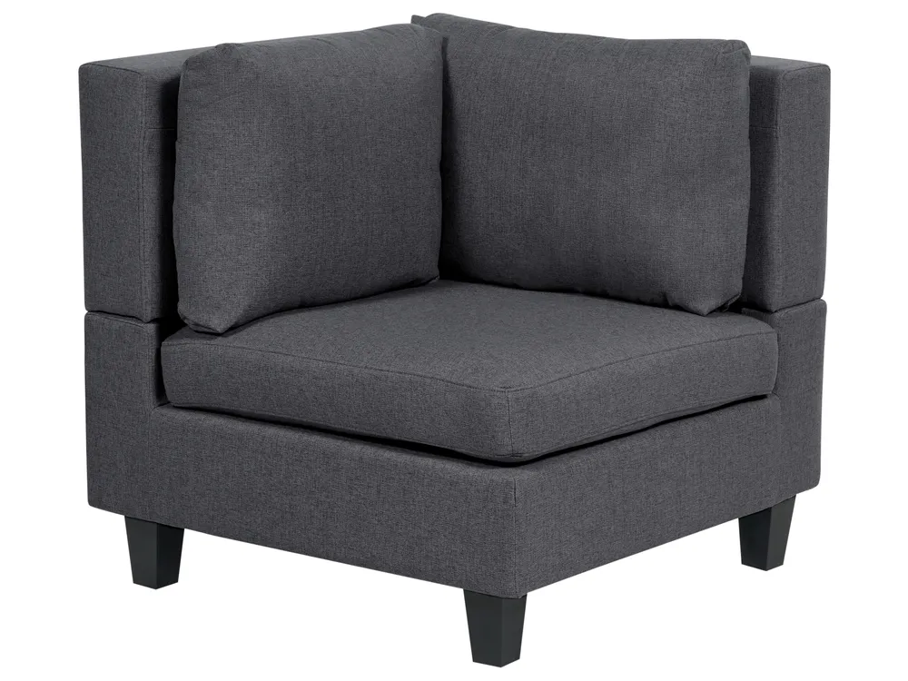 Modular Corner Sofa 4 Seater UNSTAD with Ottoman Fabric Dark Grey Left Hand_924633