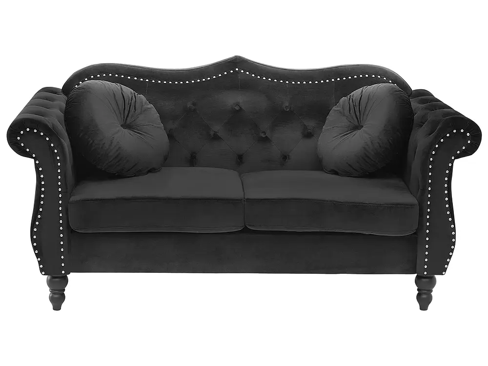 Sofa 2 personers SKIEN Velour Sort