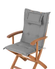 Set of 2 Garden Chairs with Cushions MAUI Acacia Wood Grey_755744