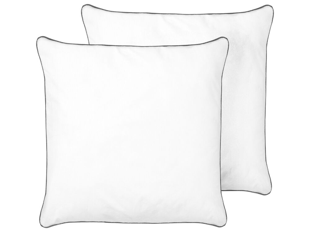 Conjunto de 2 almohadas PELISTER Alta 80 x 80 cm Microfibra Blanco
