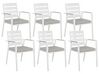 Gartenmöbel Set Aluminium weiß 6-Sitzer Auflagen grau VALCANETTO/TAVIANO_922656