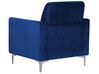 Conjunto de sofás com 6 lugares em veludo azul marinho FENES_730593