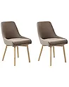 Set of 2 Dining Chairs MELFORT Fabric Brown