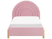 Kids Bed Velvet ANET 90 x 200 cm (EU Single) Pink_876998