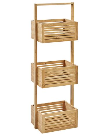 Bamboo Bathroom Shelving Unit Light Wood WAVERLY