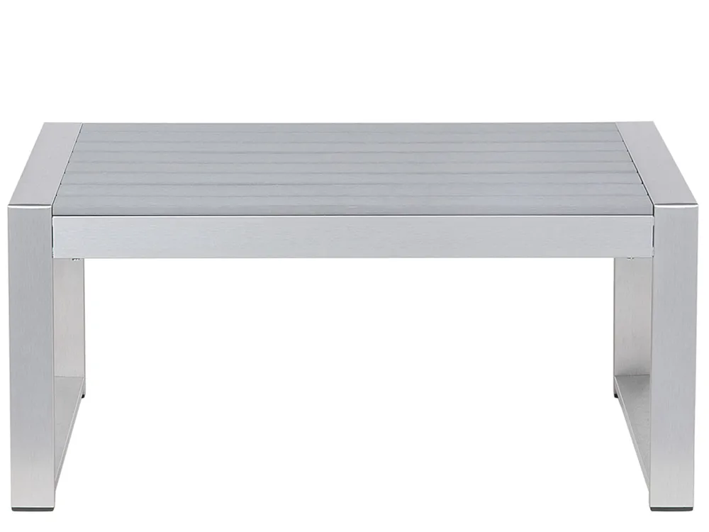 Stolik kawowy ogrodowy SALERNO 90 cm 50 cm Metal Jasnoszary_679458