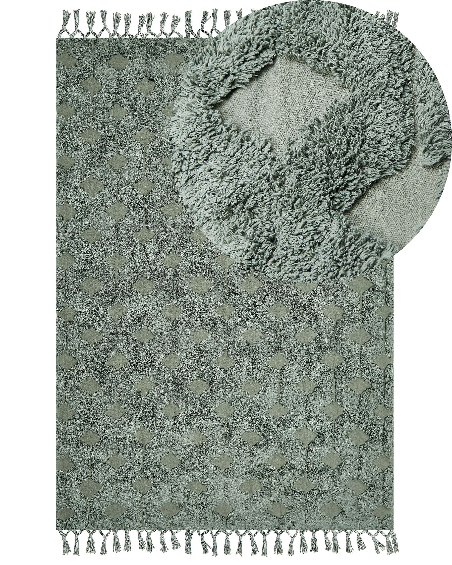Tapis en coton vert 160 x 230 cm KARS_840526
