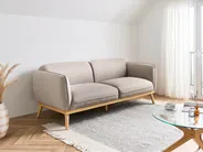 Sofa 3 Seater LJUNG Fabric Light Brown_1076493