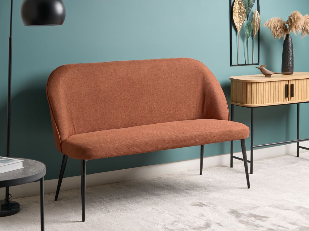 Banc de salle à manger 2 places OSBY Tissu Marron doré