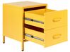 Sängbord i stål med 2 lådor gul MALAVI_844027