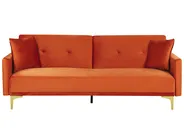 Sofa Bed 3 Seater LUCAN Velvet Orange_810395