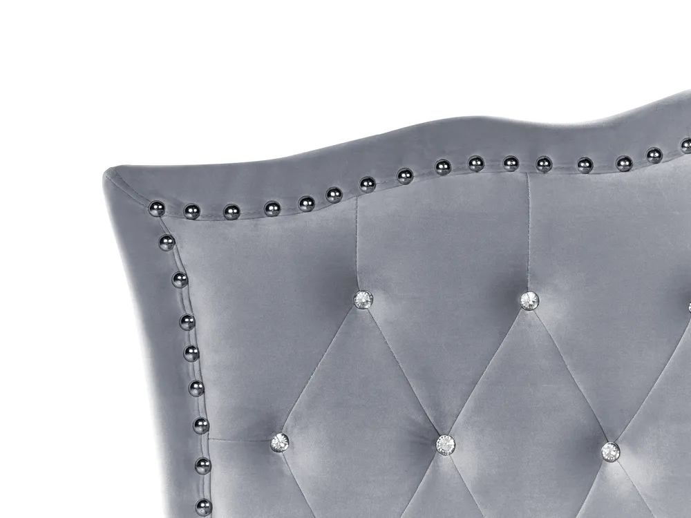 Cama Veludo METZ 90 x 200 cm Cinzento_861364