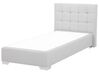 Boxspringbett Polsterbezug Leinenoptik hellgrau 90 x 200 cm ADMIRAL_734742