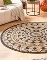 Round Area Rug ⌀ 140 cm Beige with Black PORSUK_793662