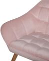 Fauteuil fluweel roze KARIS_716621