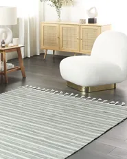 Tappeto BADEMLI Verde scuro 160 x 230 cm_846538