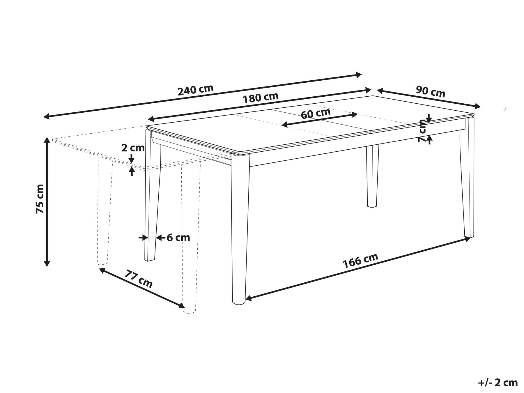 Extending Dining Table 180/240 x 90 cm Light Wood CROSBY_929904