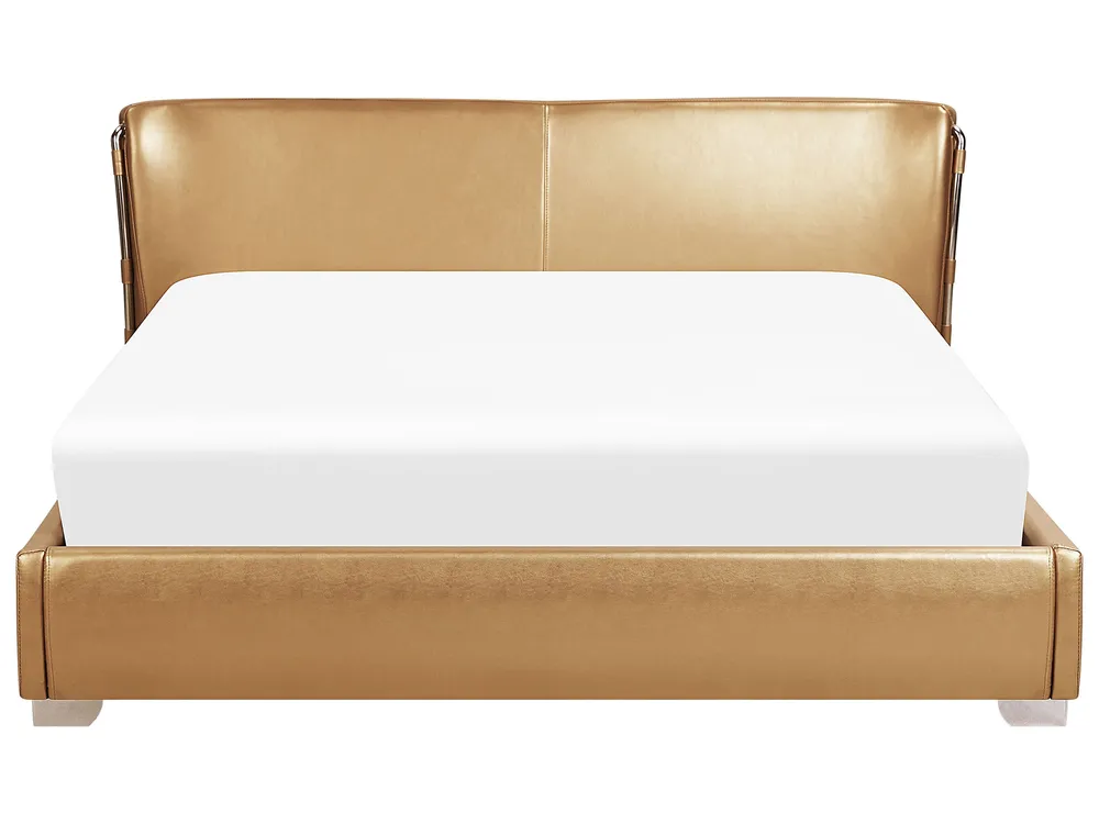 Bed Leather PARIS 180 x 200 cm (EU Super King) Gold_282312