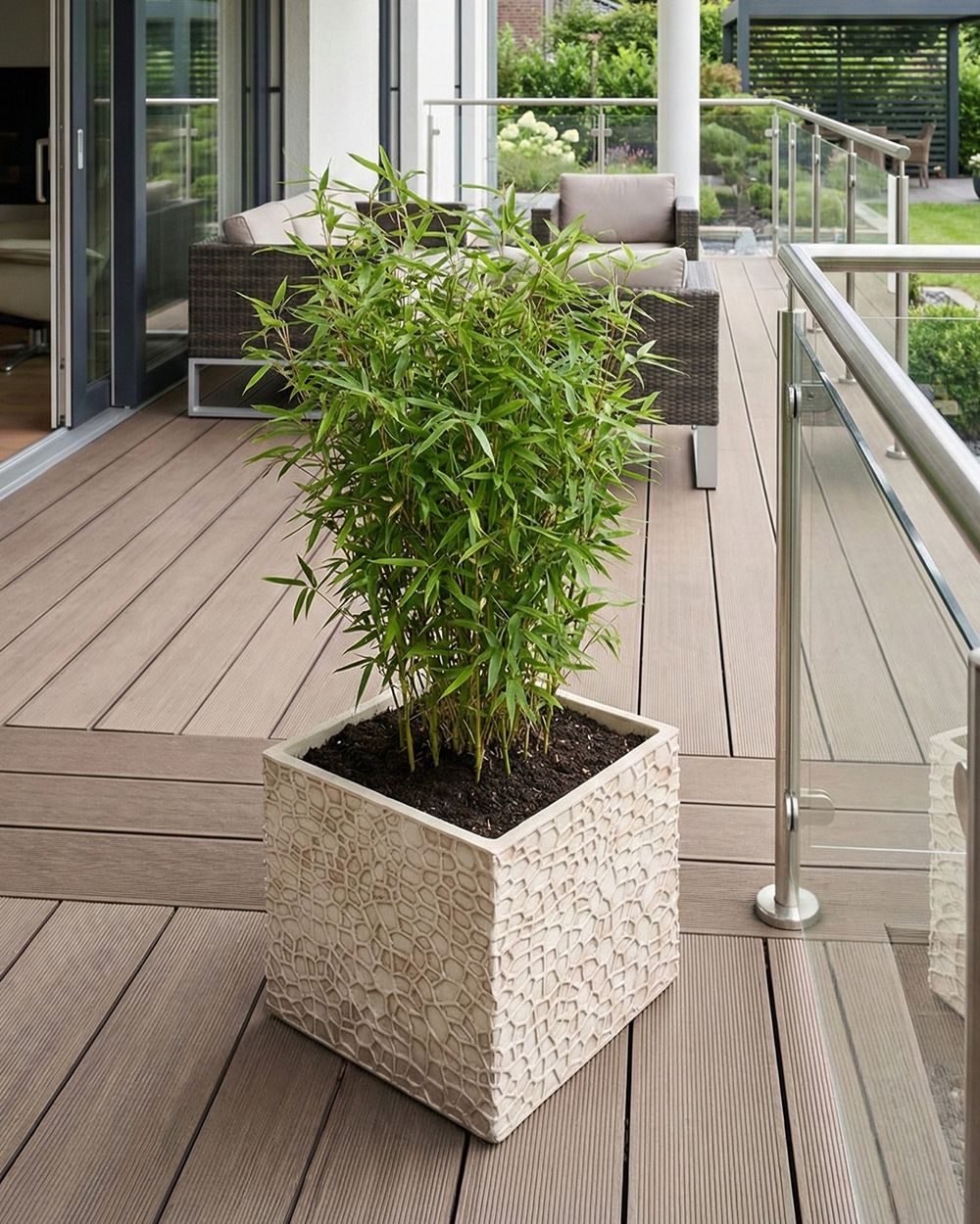 Plant Pot FEIYAN 44 cm Light Beige