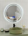 Miroir mural LED avec Bluetooth ⌀ 60 cm argenté BROGNON_932362