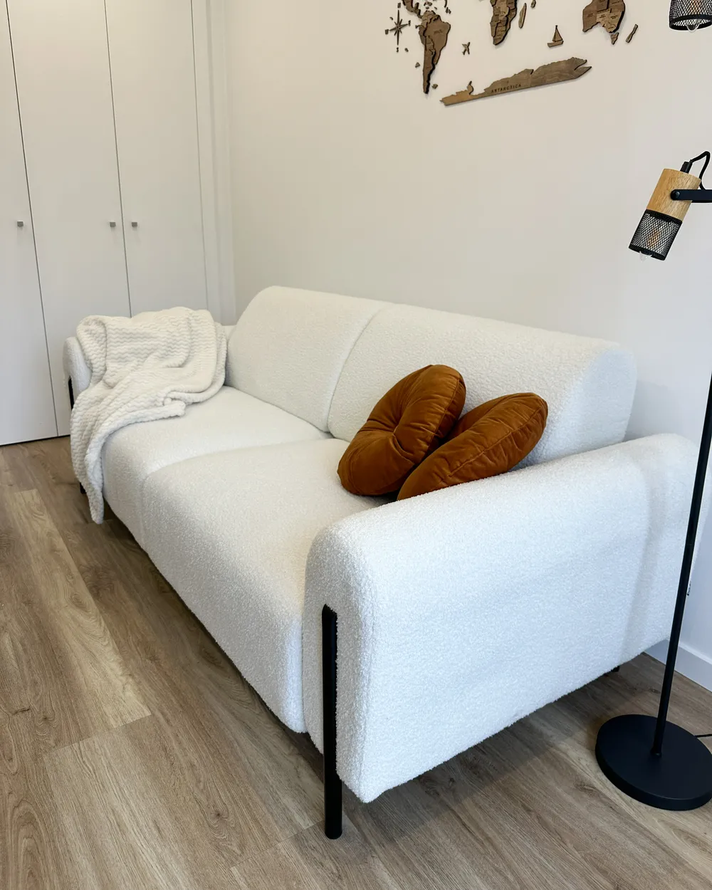 Divano 3 posti ASKIM Bouclé Bianco_983093