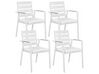 4 Seater Aluminium Garden Dining Set Marble Effect Top White MALETTO/TAVIANO_923069