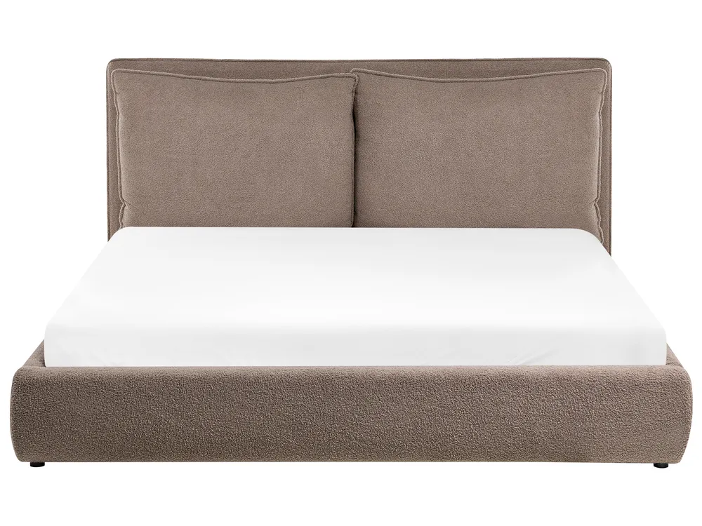Waterbed Boucle BAJONNA 160 x 200 cm (EU King Size) Brown_1010908
