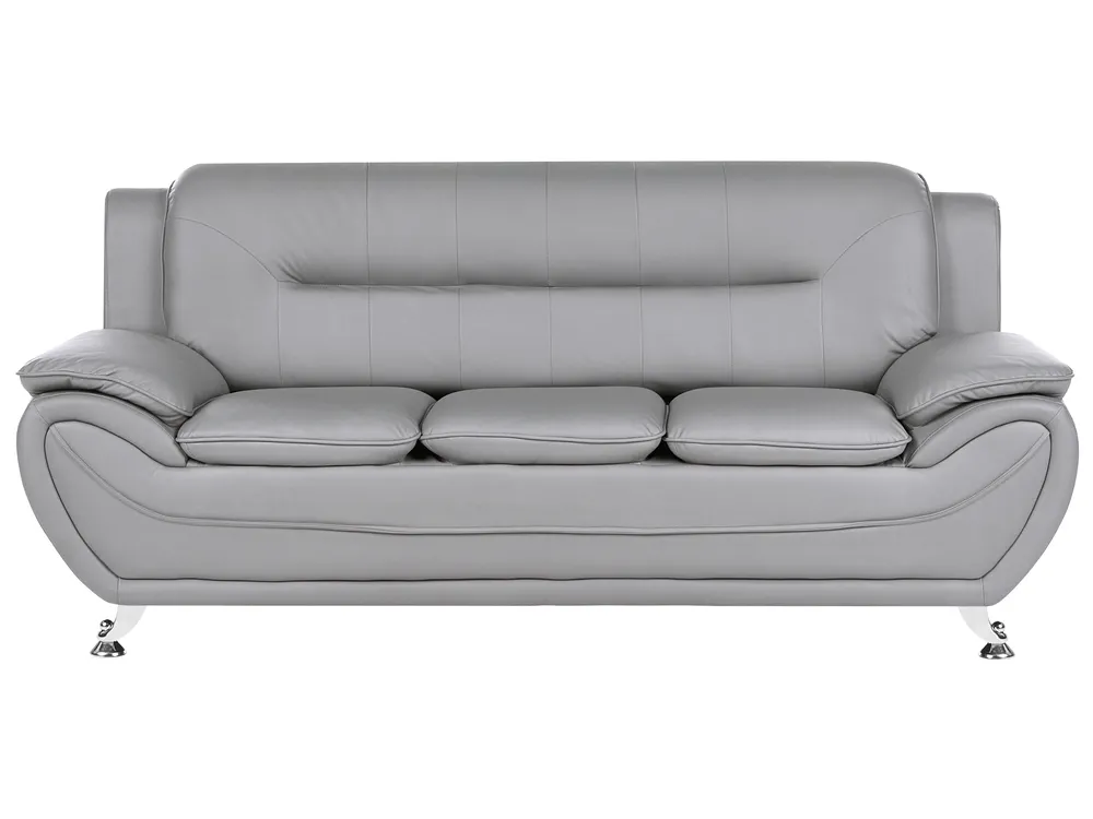 Set da salotto 6 posti LEIRA Pelle sintetica Grigio_1058667