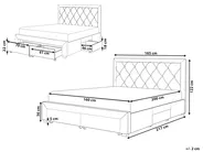 Bed with Storage Drawers LIEVIN Velvet Navy Blue 160 x 200 cm (EU King Size)_821245