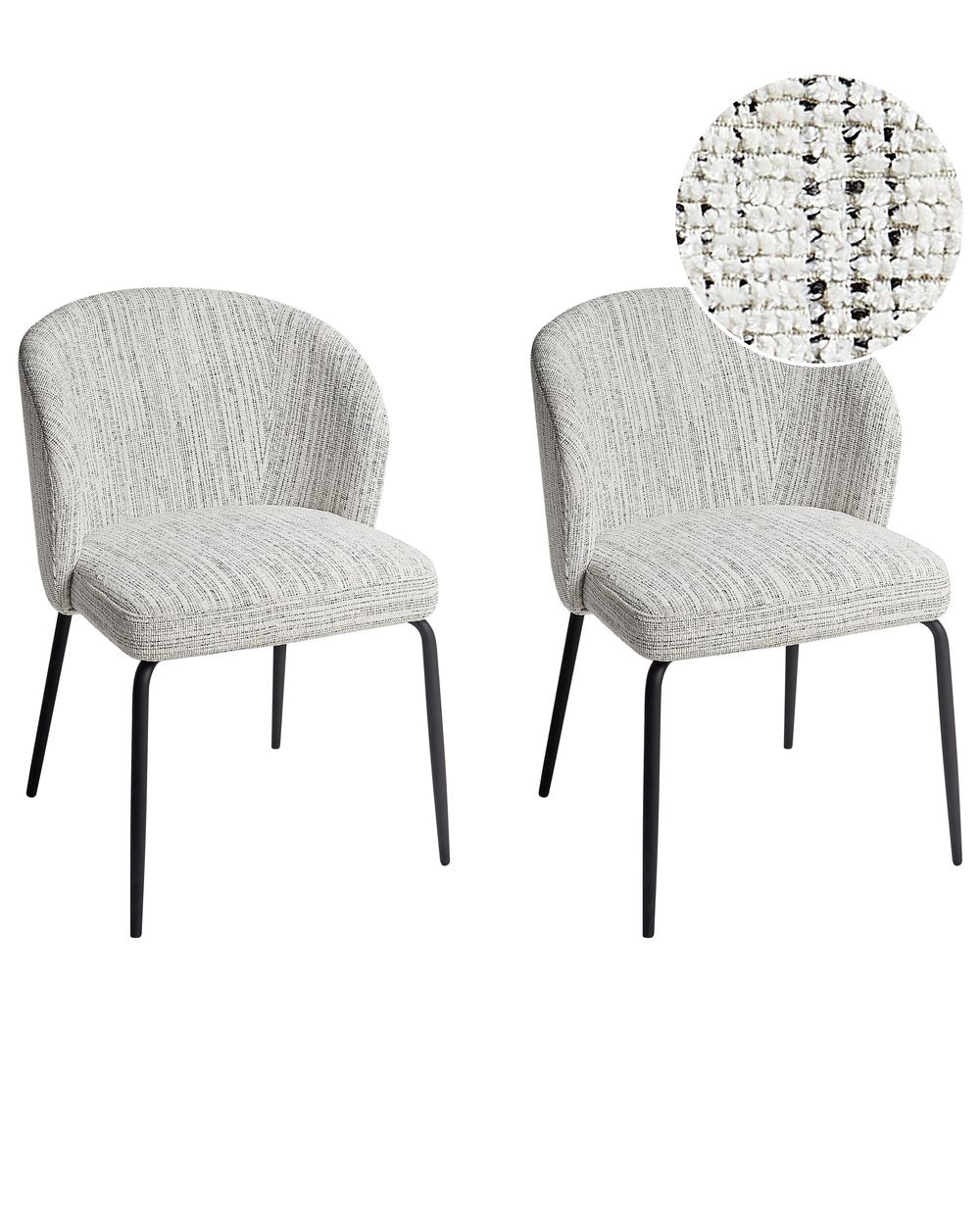 Lot de 2 chaises de salle à manger ZANA Blanc