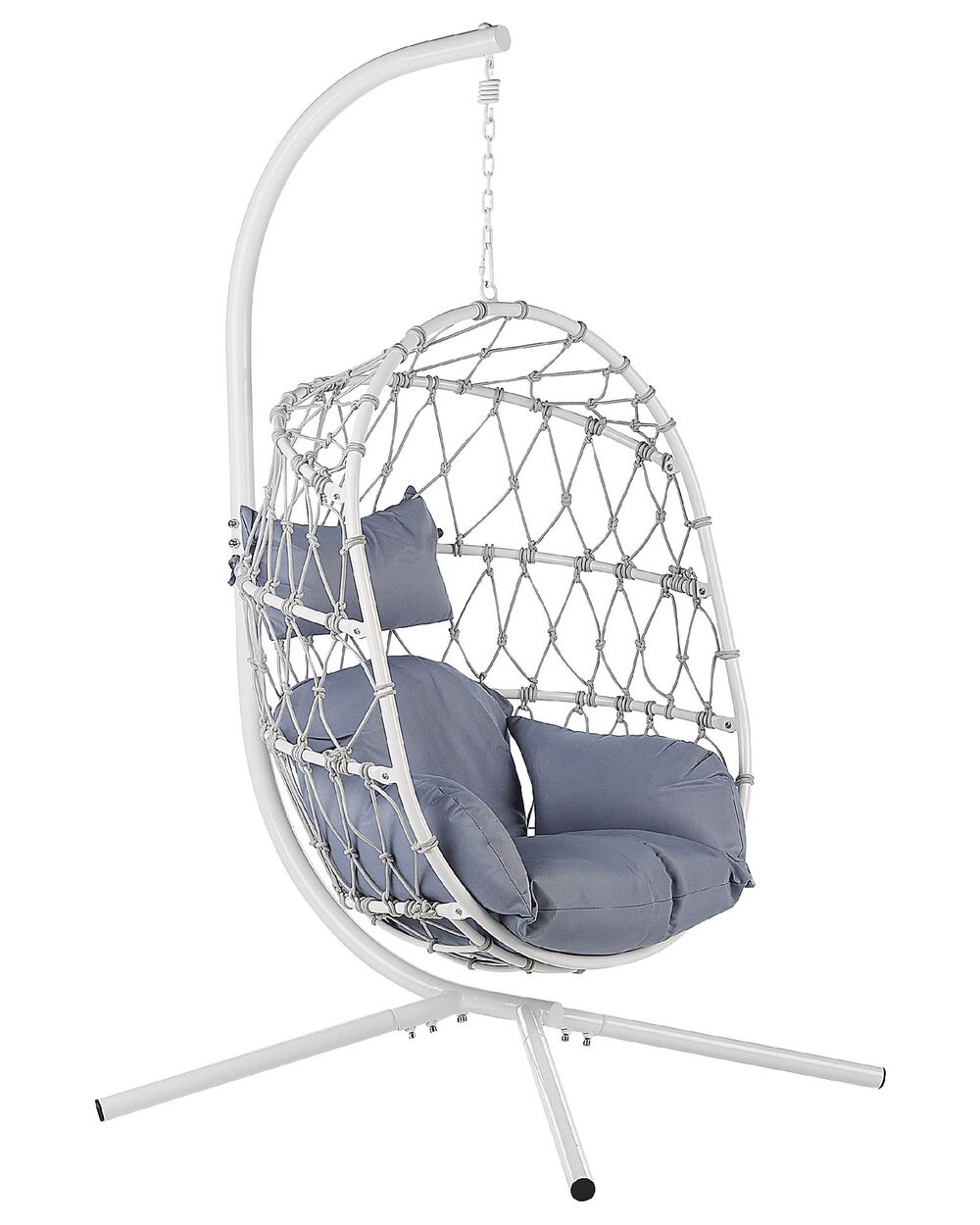 White hanging chair with stand sales