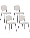 Set of 4 Dining Chairs RILEY Fabric Light Beige