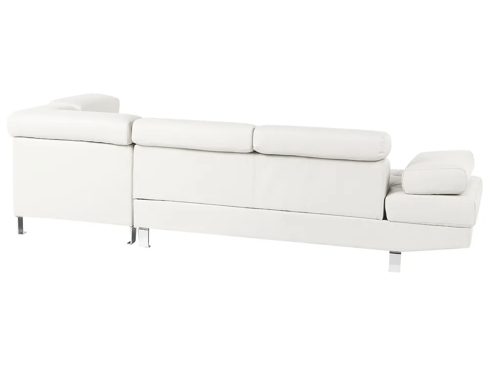 Canapé d'angle en cuir italien 4/5 places enjoy, gris foncé. - Mobilier