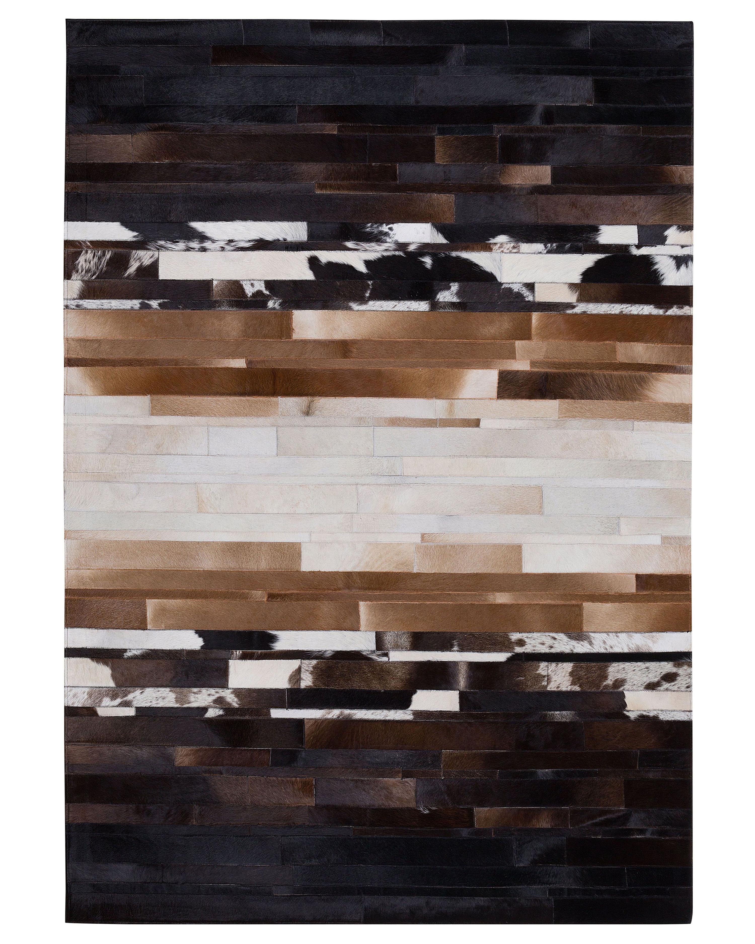 Cowhide Area Rug 160 x 230 cm Black and Beige DALYAN_850971