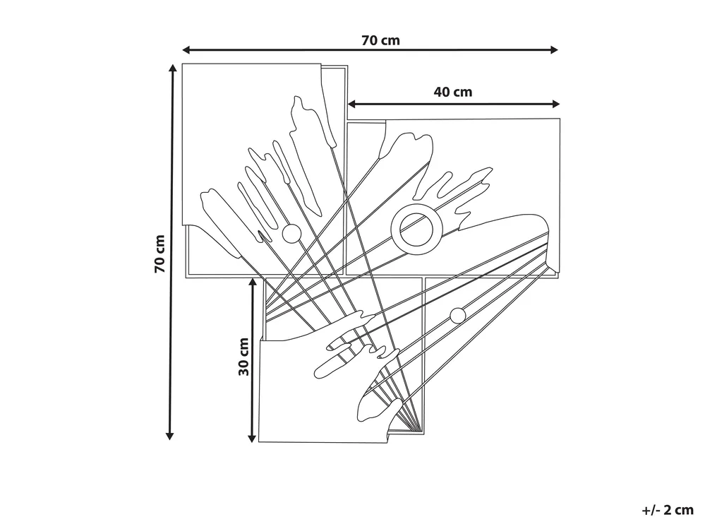Dekoracja ścienna BALBRIGGAN Metal 70 cm Kolorowy_995591