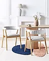 Set of 2 Dining Chairs MYLO Fabric Light Brown/ Grey
