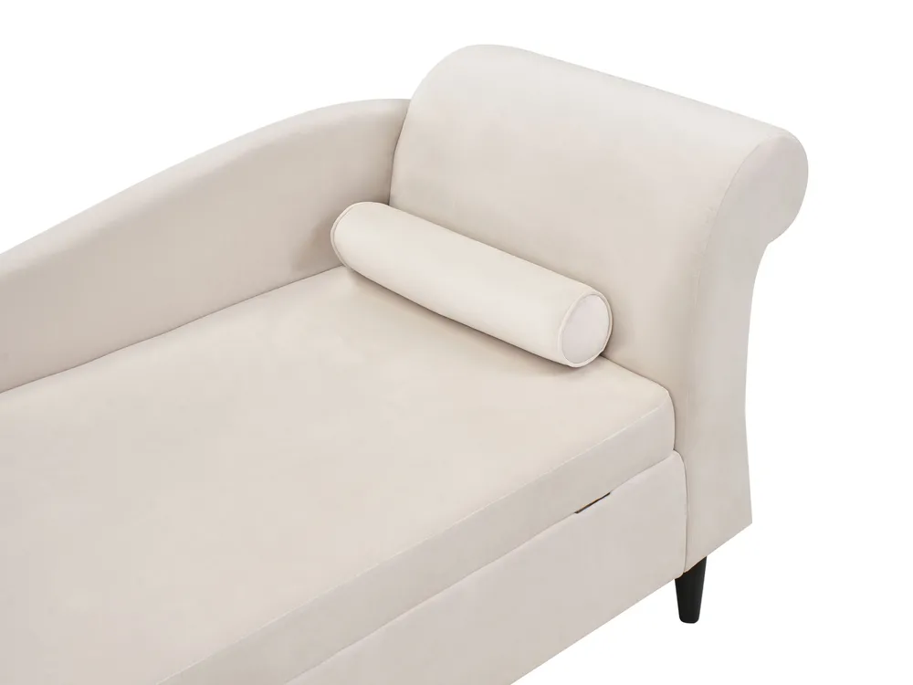 Right-Hand Chaise Longue LUIRO with Storage Velvet Beige_1000670