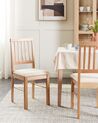  Set of 2 Wooden Dining Chairs Light Wood and Light Beige ORONO _926542