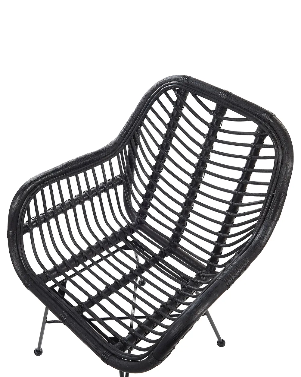 Dining Chair CANORA Rattan Black_799496