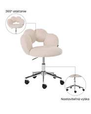 Stolička k písaciemu stolu WHIZZY Buklé Svetlobéžová_1065425