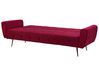 Sofa rozkładana welurowa burgundowa SELNES_762966