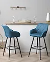 Set of 2 Bar Chairs DARIEN Teal