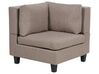 5 Seater Left Hand Modular Fabric Corner Sofa with Ottoman Brown UNSTAD_924998